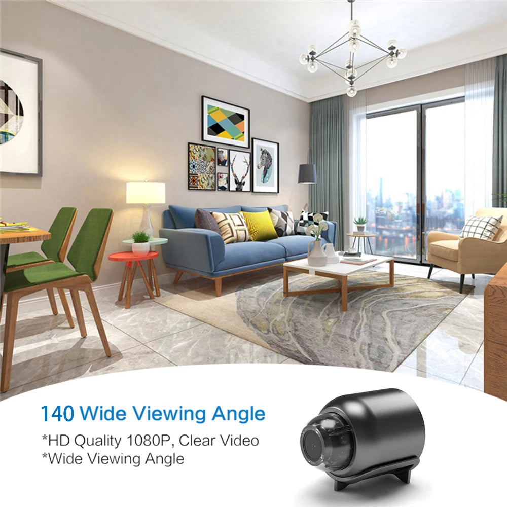 Sécurisez votre maison avec la caméra mini HD 1080P - vision nocturne, détection de mouvement, enregistrement en boucle