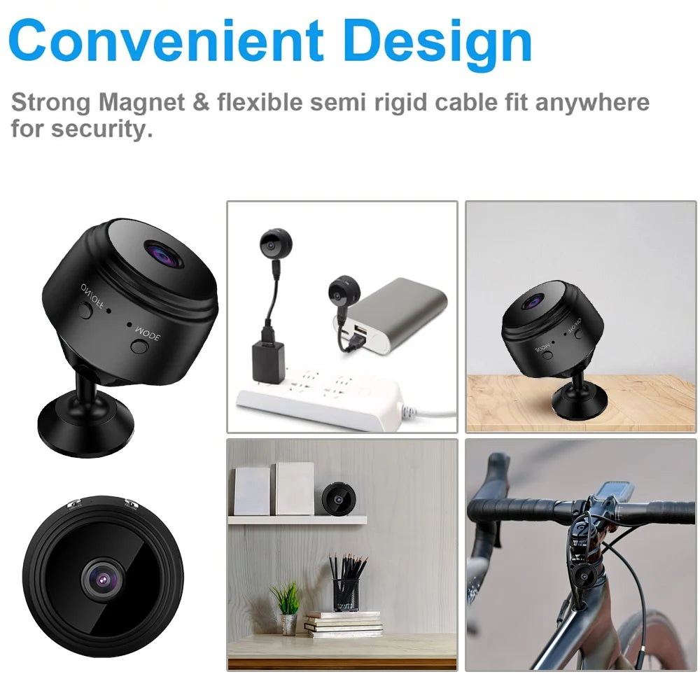 Assurez la sécurité de votre maison avec la caméra sans fil A9 Mini - HD 720P, WiFi, détection de mouvement, rotation à 360°